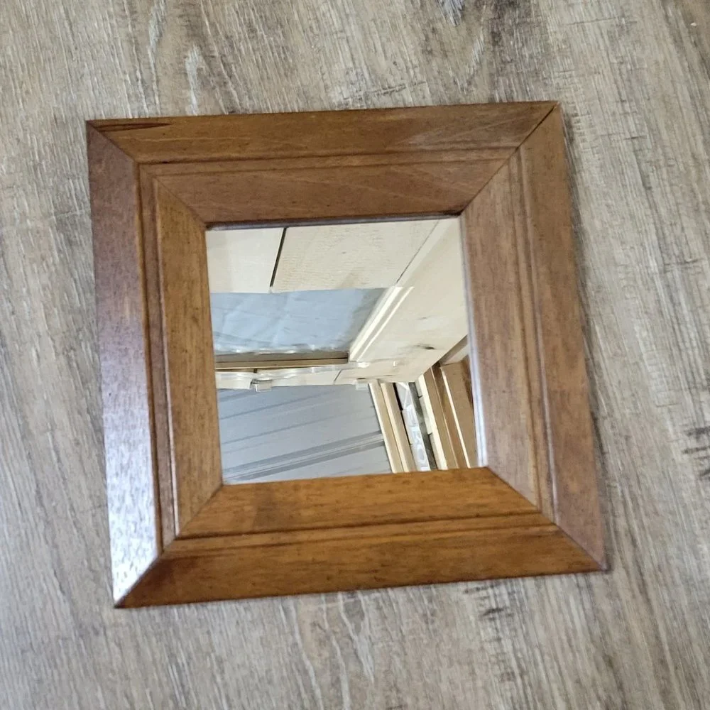 Vintage Homco Home Interiors wooden mirror wall hanging